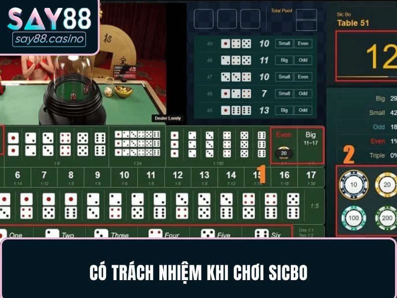 Có trách nhiệm khi chơi Sicbo